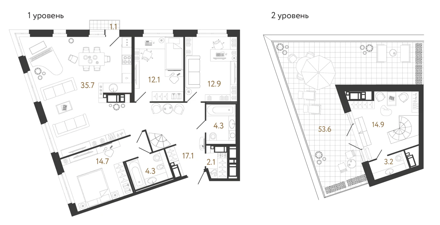 Планировка 3-комнатная 121,3 м² в жилом комплексе «Литера» — Жилой комплекс «Литера»